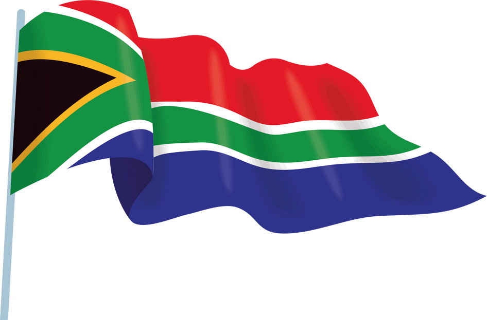 south africa flag in pole